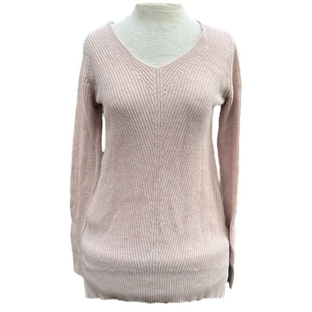 Old Navy Long Sleeve Knitted Sweater V Neck Tan Color Womens Size Small